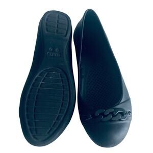 Crocs 'Gianna' Women's 7 Chain Link Black Ballet Comfort Flat Walking Dressy